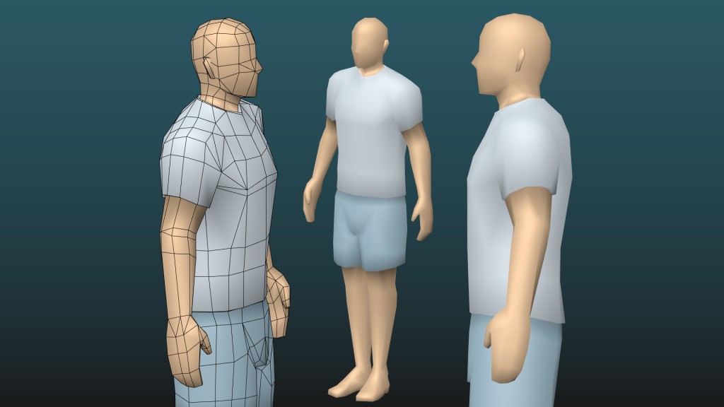 Low-poly blank male character preview image 1